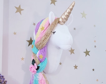 Unicorn Wall Mounted for Nursery Room Decorations, Unicorn Head for Girl's Room Wall Decor