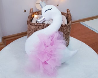 Zwanenkussen, Zwanenkussen, Zwanenprinses, Meisjeskamerdecoraties, Decoraties voor meisjeskinderkamer, Ideeën Voor Slaapkamer, Ideeën Voor Meisjesslaapkamer, Zwanenprinses