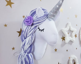 Unicorn Head Wall Mount, Unicorn Wall Decor for Girl's Room, Wall Hanging Nursery Decor Kids Room, Mounted Head Baby Shower Gift