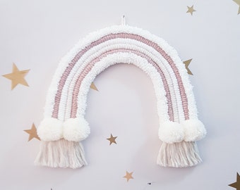 Boho Regenbogen Makramee Wandbehang Dekoration, Kinderzimmer Dekoration Makramee Boho Dekor, Babyparty Geburtstagsgeschenk