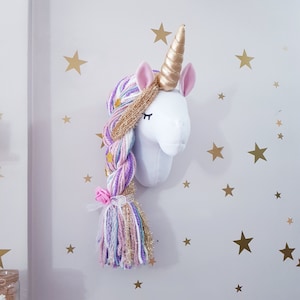 Unicorn Wall Head Decor for Girls' Rooms, Wall Hanging Nursery Decoration, Unicorn Wall Art for Kids' Room image 5