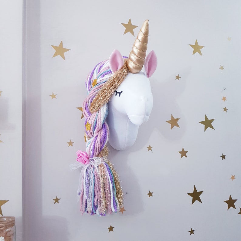 Unicorn Wall Head Decor for Girls' Rooms, Wall Hanging Nursery Decoration, Unicorn Wall Art for Kids' Room image 5