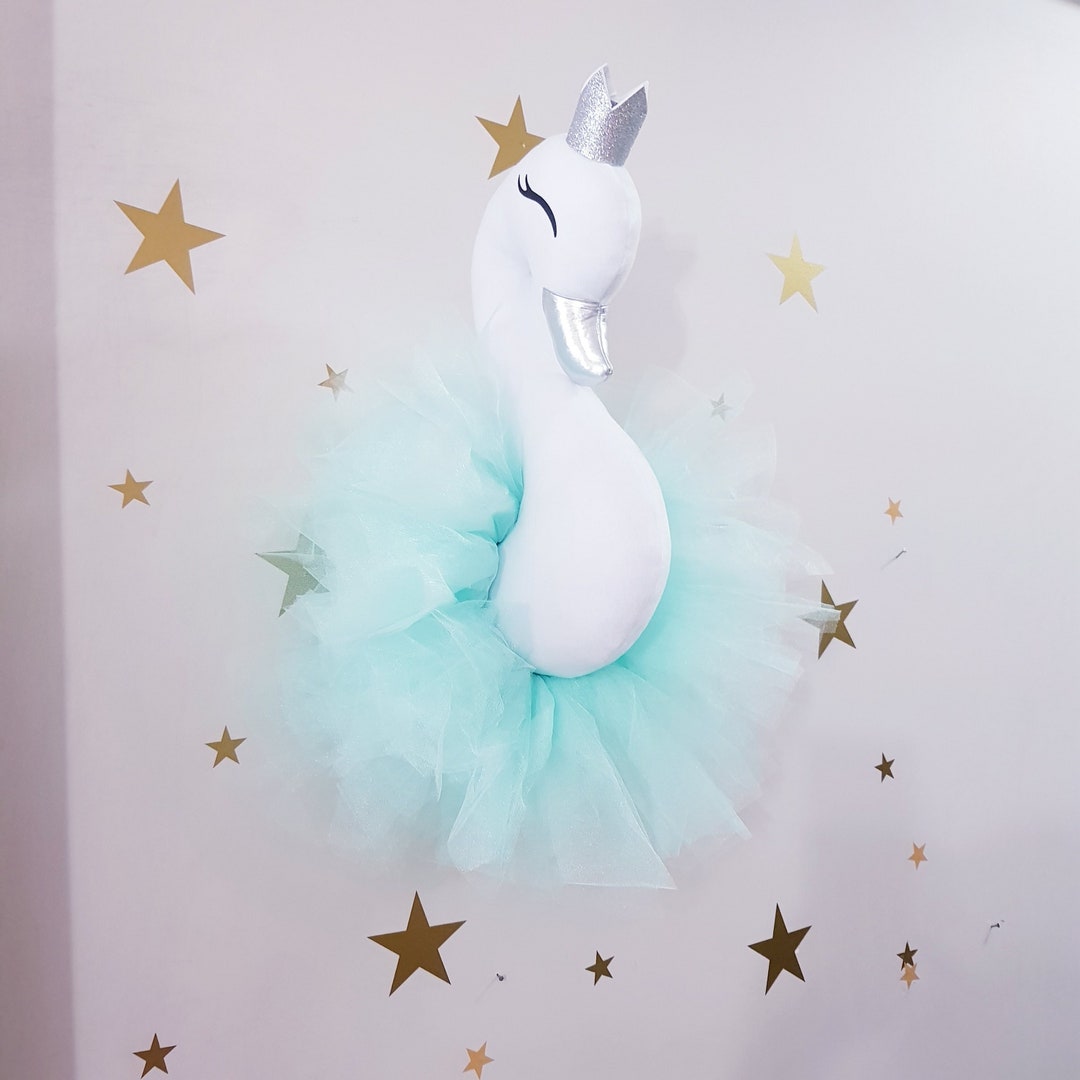 Swan Head Wall Mount Nursery Decor, Swan Princess Wall Hanging, Wall