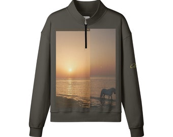 ASTRUSO [Horse Glitch] - Unisex Heavyweight Half-zip Sweatshirt