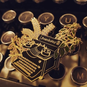 Restocked!* Resident Evil Enamel Pin - Typewriter with Herbs