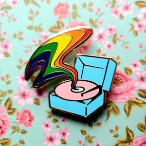 True Colors - Record Player Pride Enamel Pin