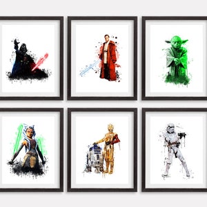 Star Wars Watercolor, Darth Vader Painting, Star Wars Poster ,Star Wars Printable, Kids Room Wall Decor, Star Wars Artwork, Nursery Wall Art