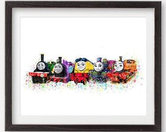 きかんしゃトーマス 水彩画 アートプリント ポスター アシマ レベッカ