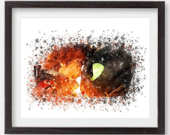 How To Train Your Dragon Watercolour Art Print Toothless Printables Hiccup Toothless Printable Kids Room Wall Decal Copy Wall Print