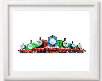 Thomas And Friends Art Print Poster Imprimible Thomas Artwork Painting Thomas Wall Art Kids Room Wall Decorat Nursery Wall Art Regalo de cumpleaños