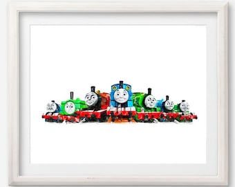 Thomas And Friends Art Print Poster Printable Thomas Artwork Painting Thomas Wall Art Kids Room Wall Decor Nursery Wall Art Birthday Gift