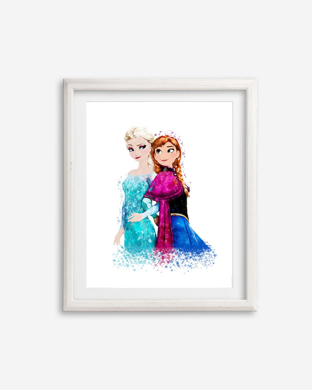 Frozen Anna and Elsa Art Print Watercolor Printable Frozen Poster ...
