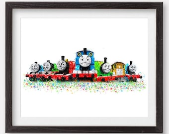 Thomas and Friends Watercolor Art Print Poster Thomas Printable Train Print Kids room Wall Decor Nursery Wall Art Birthday Gift Thomas decor