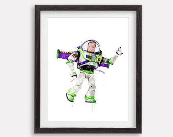 Toy Story Buzz Print Lightyear Watercolor Poster Printable Instant Download Print Ready Artwork Nursery Wall Decor Baby Shower Party Gift