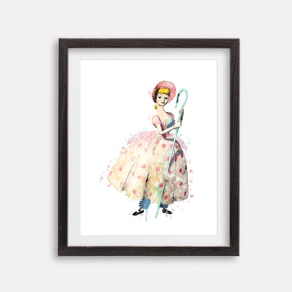 WooToy Story Bo Peep Print Lightyear Watercolor Poster Printable Instant Download Print Ready Artwork Nursery Wall Decor Birthday Gift