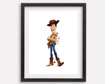 Toy Story Sheriff Woody Print Lightyear Watercolor Poster Printable Instant Download Print Ready Artwork Nursery Wall Decor Birthday Gift