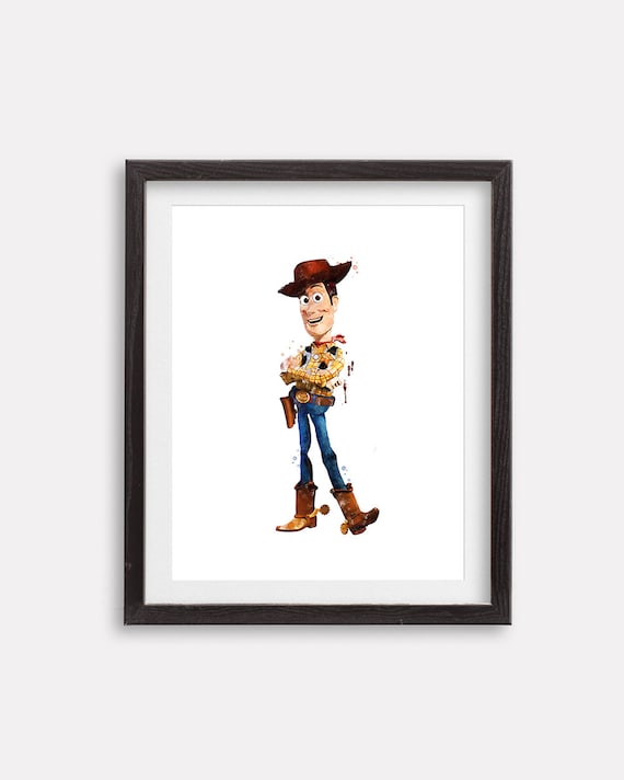 トイストーリー 保安官ウッディ プリント ライトイヤー 水彩画