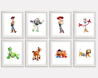 Toy Story Art Print, Toy Story Watercolor, Toy Story Poster, Toy Story Printable, Nursery Wall Art, Toy Story Artwork, Toy Story Painting