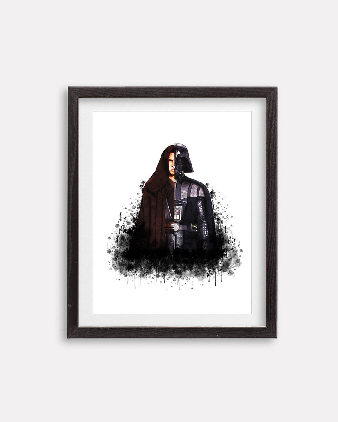 Anakin Skywalker Darth Vader Watercolor Print Poster Star Wars Artwork ...