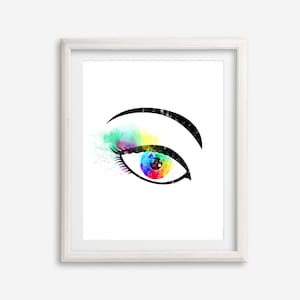 Eye Art Print Eyelash Watercolor Poster Eye Artwork Printable Anatomy Eye Painting Ophthalmic Art Living Room Wall Decor Anatomical Wall Art