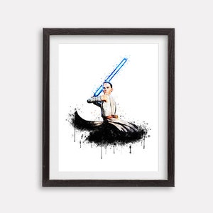 Rey Skywalker Watercolor Star Wars Printable Poster Rey Print Nursery Wall Decor  Star Wars birthday Gift Star Wars Digital Print Home Decor