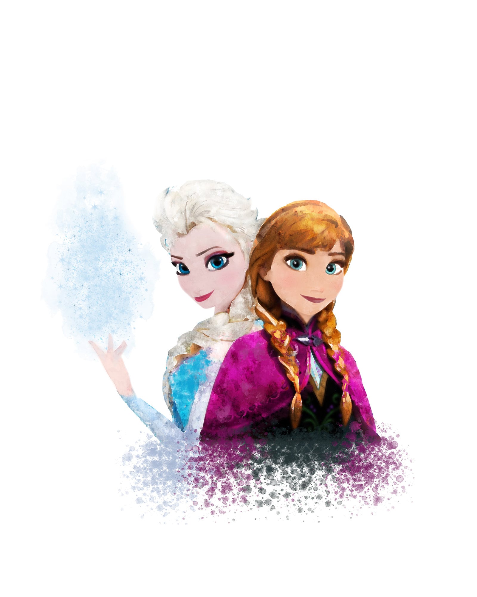 Buy Frozen Anna Elsa Sister Art Print Watercolor Printable Frozen