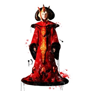 Star Wars Watercolor Print Padme Amidala Poster Padme Amidala Printable ...
