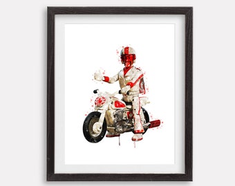 Toy Story Duke Caboom Print Lightyear Akwarela Plakat Do Wydrukowania Natychmiastowe Pobranie Gotowe Do Wydruku Dzieło Dekoracja Ścienna Do Pokoju Dziecięcego Sztuka Ścienna Do Biura