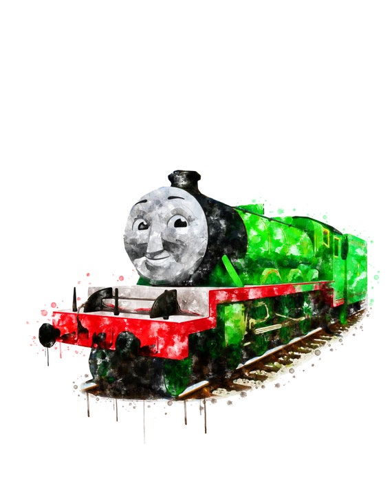 Thomas And Friends Print Henry Poster Tank Engine Watercolor Etsy 日本