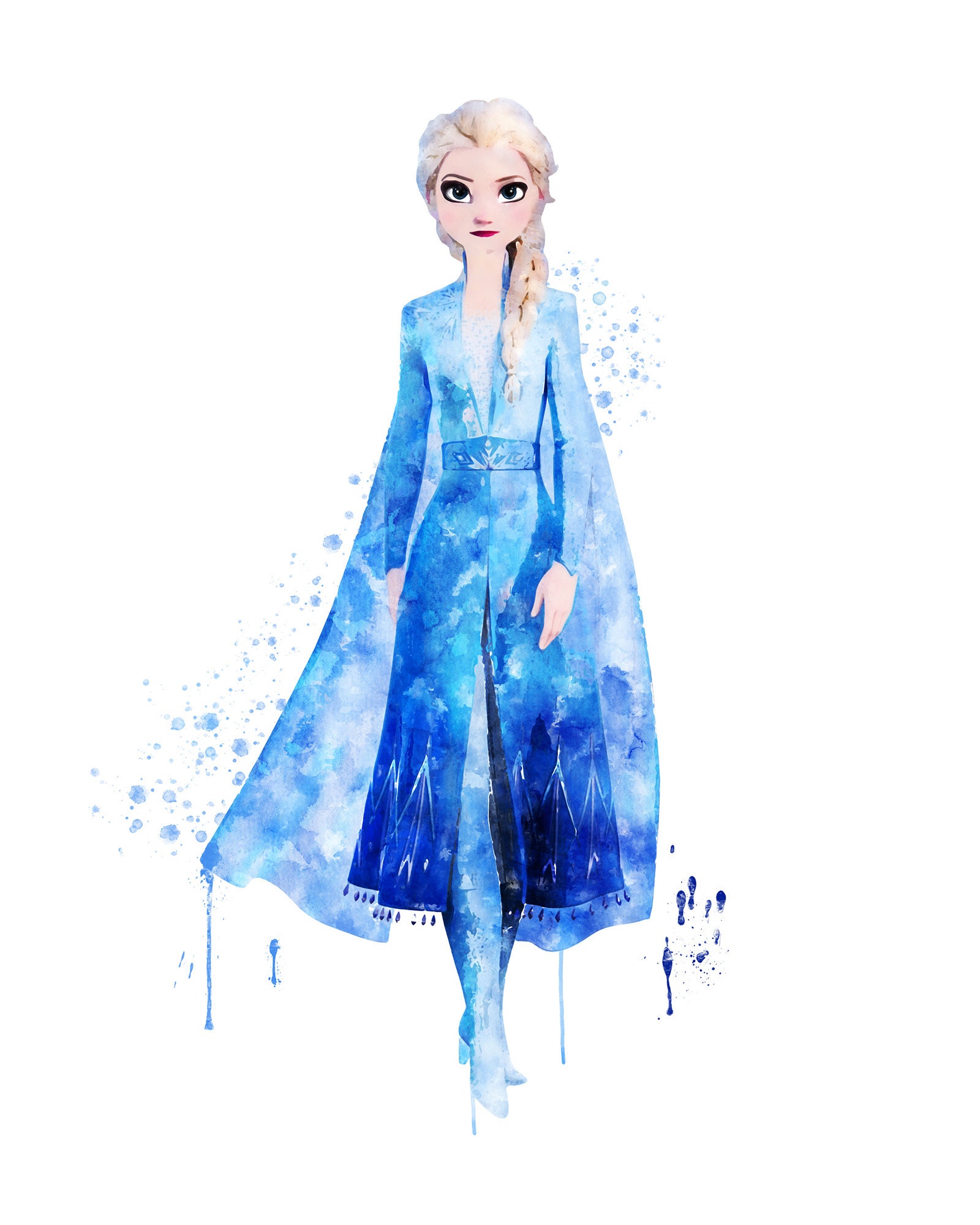 Frozen Elsa Watercolor Art Print Printable Princess - Etsy