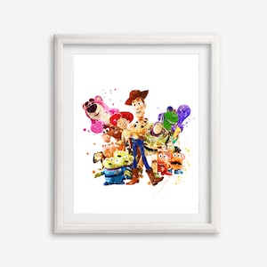 Toy Story Wall Decor Printable Poster Watercolor Toy Story Art Print Woody Painting Nursery Wall Art Kids Room Wall Decor Birthday Gift