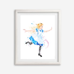 Alice Art Print, Alice in Wonderland Poster, Alice Watercolor, Alice Printable, Alice Poster, Alice Pictures, Alice Wall Art, Alice Painting