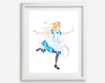 Alice Kunstdruck, Alice im Wunderland Poster, Alice Aquarell, Alice Druckbares, Alice Poster, Alice Bilder, Alice Wandkunst, Alice Malerei