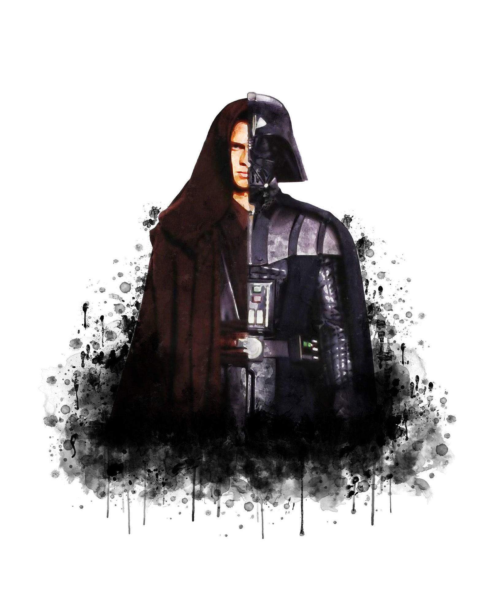 Anakin Skywalker Darth Vader Watercolor Print Poster Star Wars - Etsy
