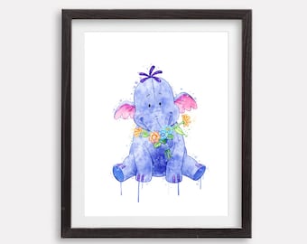 Winnie The Pooh Lumpy Watercolor Art Print Poster Winnie the Pooh Printable Illustrations Painting Artwork Nursery Kids Room Wall Decor Gift