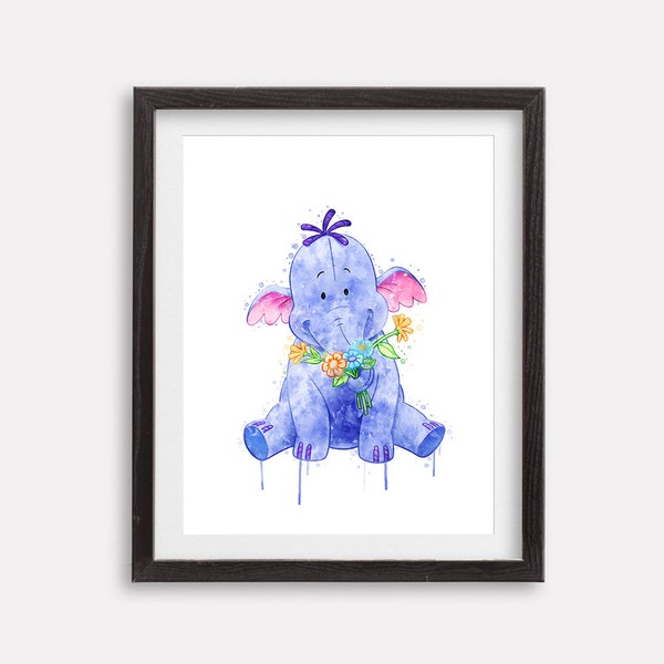 Winnie The Pooh Lumpy Watercolor Art Print Poster Winnie the Pooh Printable Illustrations Painting Artwork Nursery Kids Room Wall Decor Gift