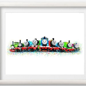 Thomas und Freunde Kunstdruck Aquarell Poster Thomas Druckbares Gordon Henry Paintng Kinderzimmer Wanddeko Geburtstag Geschenk Kunst