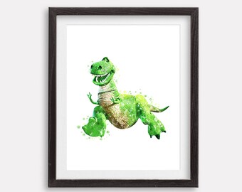 Toy Story Rex Print Lightyear Watercolor Poster Printable Instant Download Print Ready Artwork Nursery Wall Decor Wall Art Birthday Gift