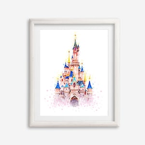 Magic Kingdom Art Print Magic Castle Watercolor Poster Princess Castle Printable Tale Castle Painting Nursery Wall Art Kids Room Wall Decor