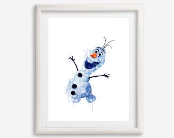 Olaf Print Olaf Watercolor Nursery Printable Art Frozen Poster - Etsy