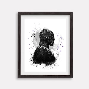 Black Panther Watercolor Art Print Paintinting Poster Wakanda T&#39;Challa superhero Kids Room Wall Decor Nursery Wall Art Birthday Gift Artwork