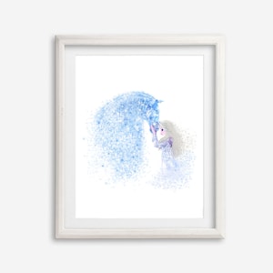Elsa congelata stampa poster dell'acquerello opera d'arte pittura stampabile Nursery Wall Art Kids Room Wall Decor Baby Shower Party Gift Dorm Wall Decor