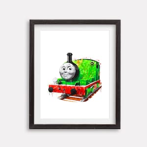 Thomas und Freunde Druck Percy Poster Tank Motor Aquarell Thomas der Zug druckbare Malerei Kunstwerk Kinderzimmer Wand Kunst Kinder Zimmer Dekor