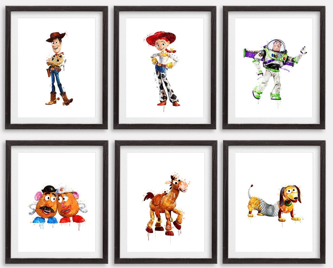 Toy Story Art Prints Watercolor Poster Woody Buzz Printable Artwork Toy