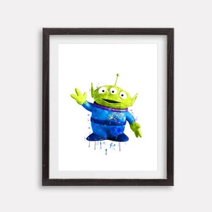 Toy Story Little Green Man Print Lightyear Watercolor Poster Printable Instant Download Print Ready Artwork Nursery Wall Decor Birthday Gift