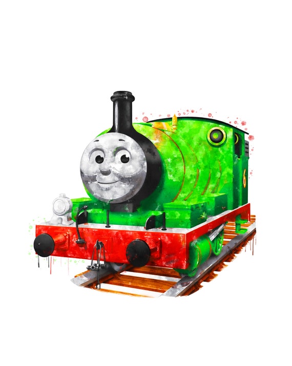 Print PERCY Watercolour A4 paint nursery Thomas the tank engine Print PERCY Watercolour A4 paint nursery Thomas the tank engine