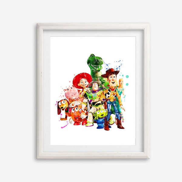Toy Story Poster Art Print Watercolor Printable Toy Story Wall Decor Nursery Wall Art Kids Room Wall Decor Toy Story Painting Birthday Gift