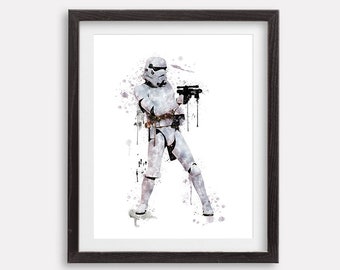 Star Wars Watercolor Stormtrooper Printable Poster Star Wars Poster Nursery Wall Art Stormtrooper Print Star Wars Party Birthday Kids room