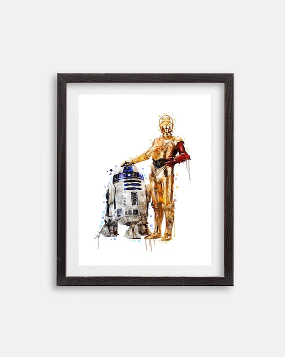 半額　スターウォーズ　C3-PO とR2-D2俳優直筆サイン入り写真　証明付き スターウォーズ アートプリント C3-PO と R2-D2 映画ポスター フォース