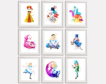 Alice in Wonderland Poster, Alice Watercolor, Alice Art Print, Wonderland poster, Alice Printable, Alice poster, Wonderland artwork